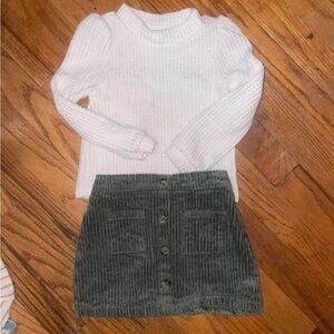 Wonder Nation White and Green Kids Matching Set